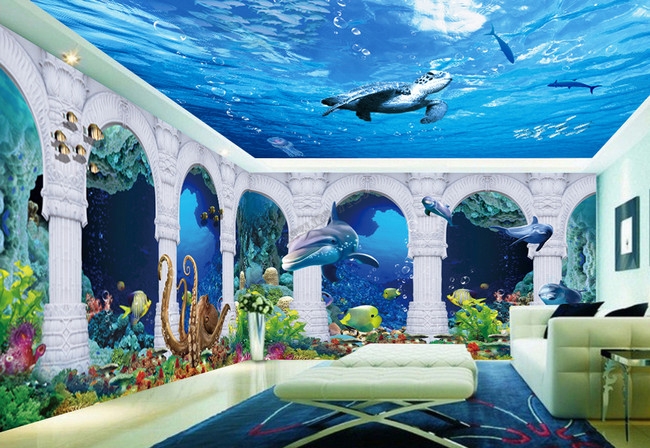 Autocollant Mural 3D Corail Dauphin FZ8992 – Papier Peint Sol/Époxy – UK Amy